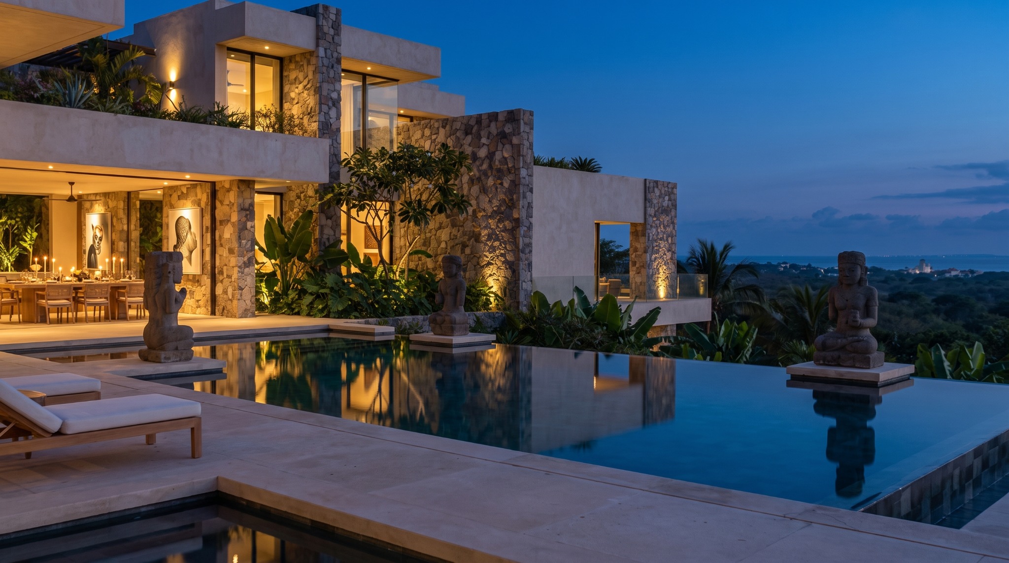 MAISON CLEOPATRE de nuit à Mexico